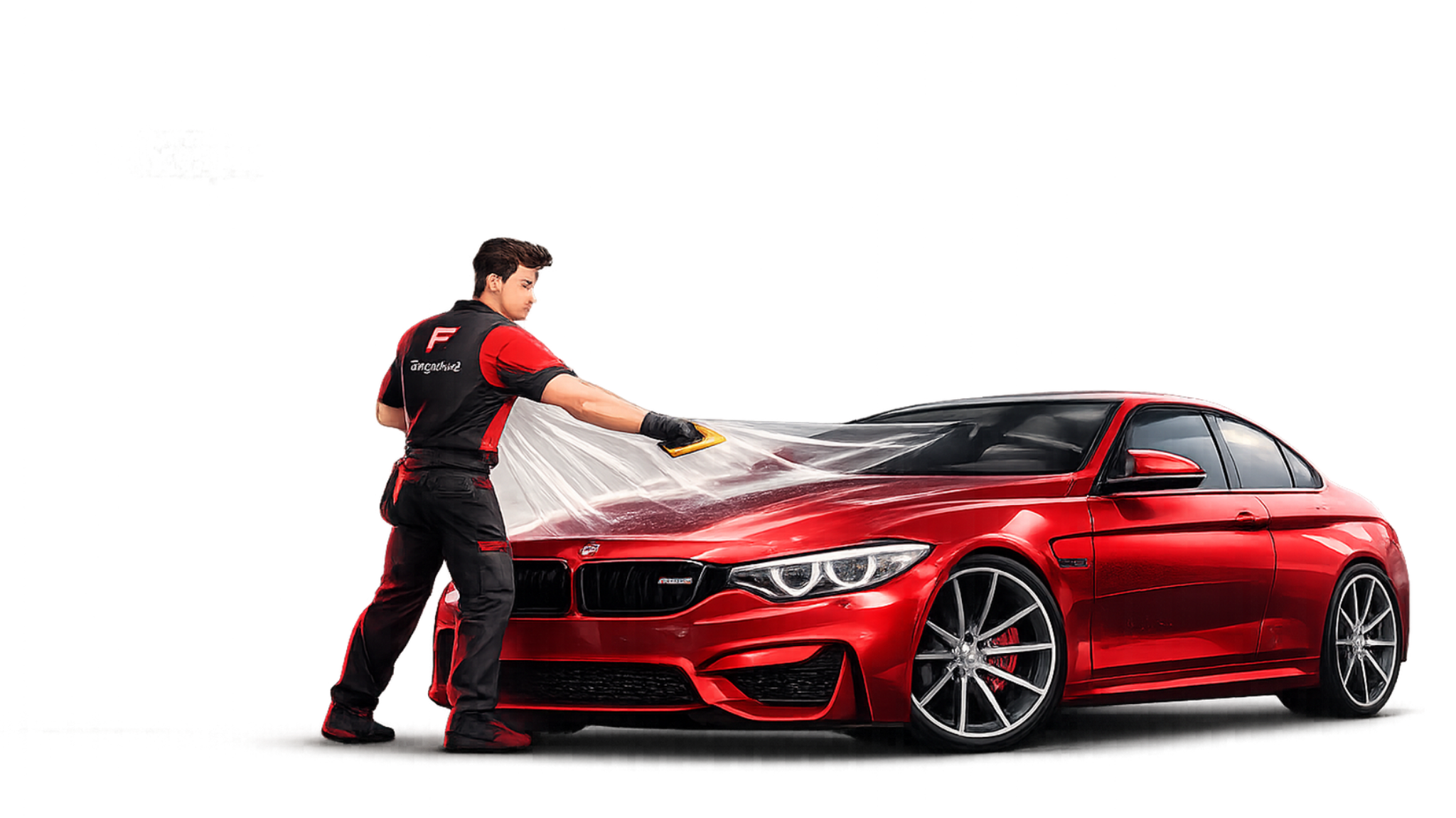 FolyoArt Premium PPF uygulaması - teknisyen PPF filmi uyguluyor